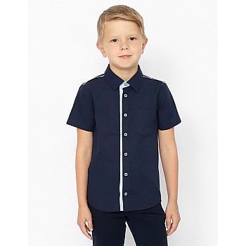 Рубашка классическая для мальчика (т. синий)