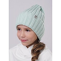 Однослойная детская шапка с отворотом, св. зеленая