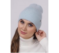 Шапка из мягкой пушистой пряжи, св. голубой