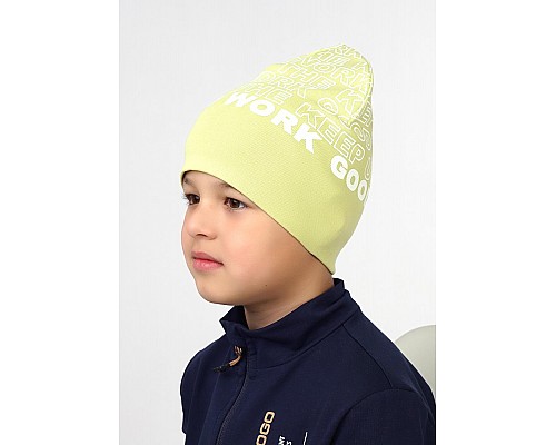 Детская шапочка для мальчика, т.зеленый