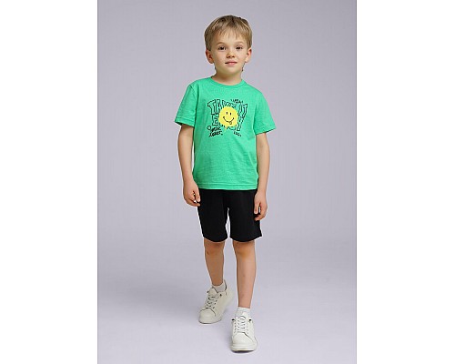 Комплект для мальчика с шортами, зеленый