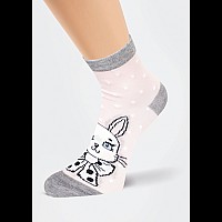 Носки для девочки с рисунком зайчик