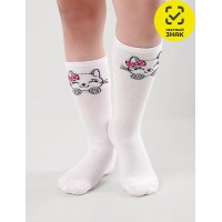 Детские гольфы кошечка, белые