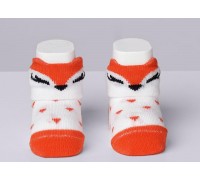 Носки  ясельные лисичка, белый/оранжевый