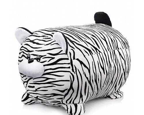 Тигр-пуфик (бело-черный) 45см.