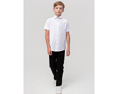 Рубашка белая для мальчика, с коротким рукавом