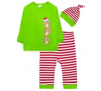 Комплект новогодний с шапочкой, зеленый