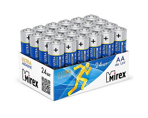 Батарея щелочная Mirex LR6 / AA 1,5V, шоубокс 24 шт.
