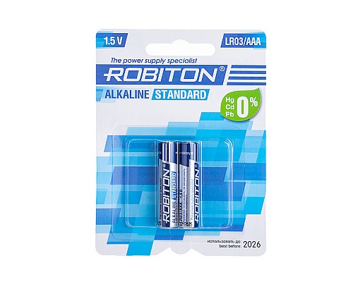 Батарейки алкалиновые ROBITON STANDARD LR03 BL2