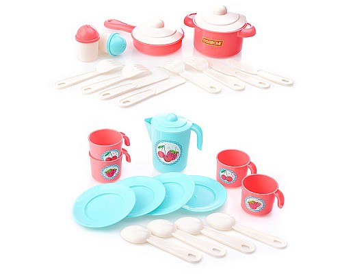 Набор детской посуды "Настенька" на 4 персоны (V3) (28 элементов) (в сеточке)