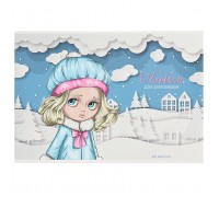 Альбом для рисования 40л. скрепка, А4 "Девочка-зима"