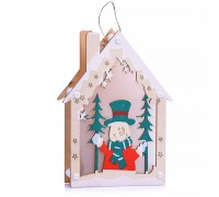 Новогоднее украшение "Дедушка Мороз" 20*13,8см, со светом, в пакете