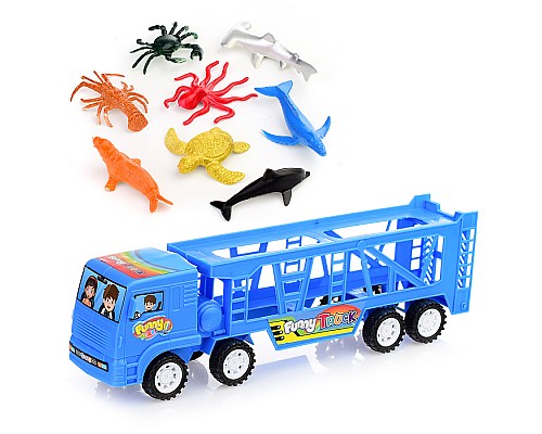 Автовоз-Трейлер с морскими животными, в пакете