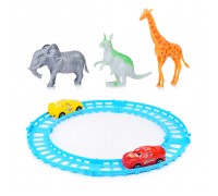 Трек (2 машинки и животные) в пакете