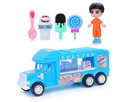Набор кукол 828-6 с машиной "Ярмарка мороженого" с аксессуарами, в пакете