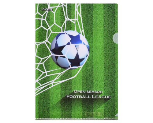 Папка-уголок "Football League" A4 (220x310 мм), 150 мкм, непрозрачная с рисунком, индивидуальная маркировка