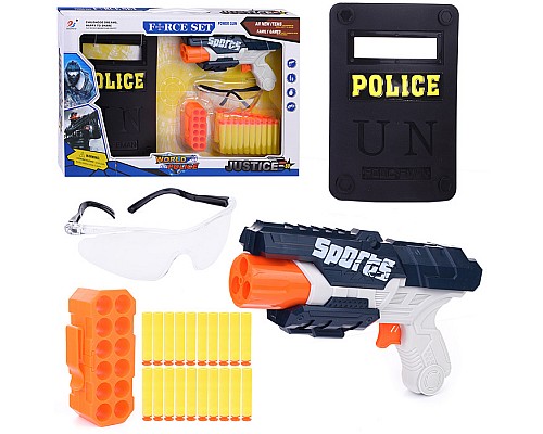 Набор полицейского (3 предмета+полимерные пули) в коробке