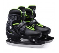 Коньки детские L черно-зеленые