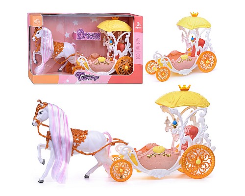 Карета "Розовое настроение" с лошадкой, в коробке