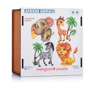 Пазлы 16 "Африка" 4 пазла по 4 детали. Collection ANIMALS