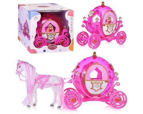 Карета "Розовая мечта" с лошадкой, в коробке
