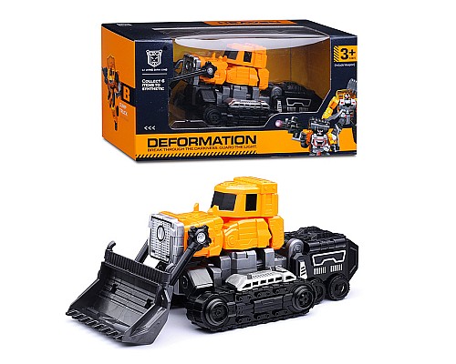 Робот трансформирующийся в грейдер, в коробке (желтый)