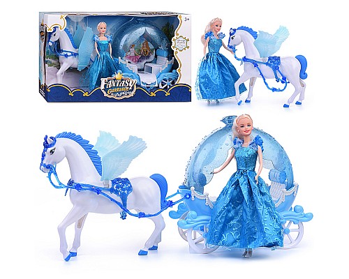 Карета "Зимняя сказка" с лошадкой, в коробке