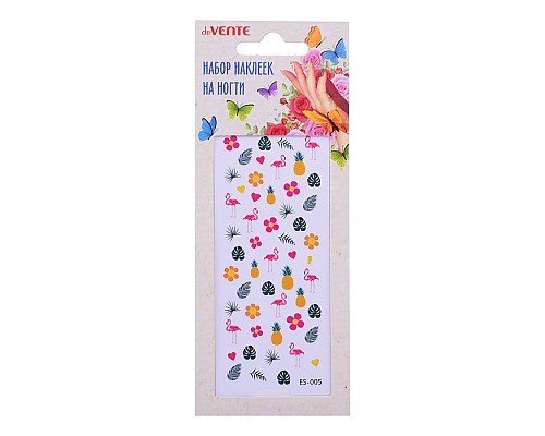 Набор самоклеящихся наклеек для ногтей 10,5x5 см, в пластиковом пакете с блистерным подвесом