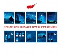 Тетрадь 48л. А5, клетка "Ночное сияние" скрепка
