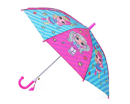Зонт детский "Куклы-модницы" r-45см, ткань, полуавтомат
