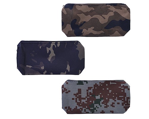 Пенал "Attomex. Camouflage" 20x7x3,5 см, прямоугольный для 50 предметов, на молнии, текстильный с рисунком, ассорти 3 дизайна