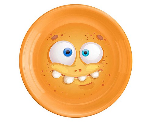 Тарелка плоская детская с декором 185 мм (Оранжевый)