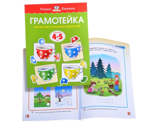 Умная книжка 4-5 лет. Грамотейка. Интеллектуальное развитие детей.