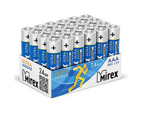 Батарея щелочная Mirex LR03 / AAA 1,5V, 24 шт., шоубокс