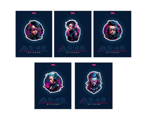 Тетрадь 48л клетка "Cyberpunk sticker"
