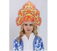 Кокошник "Русская Красавица" красный