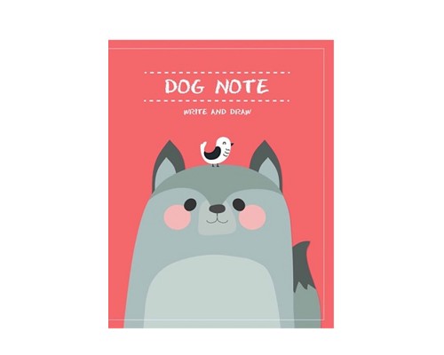 Блокнот "Dog Note" формата А6, 56 листов в клетку, на скрепке,