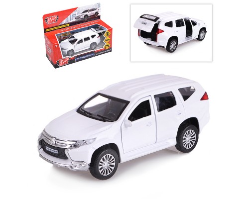 Машина металл Mitsubishi Pajero Sport, 12см, (открыв. двери,белый) инерц,  в коробке
