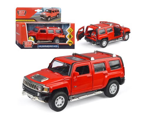 Машина металл Hummer h3, 14,4 см, (двери, багажник, свет-звук) инерция.