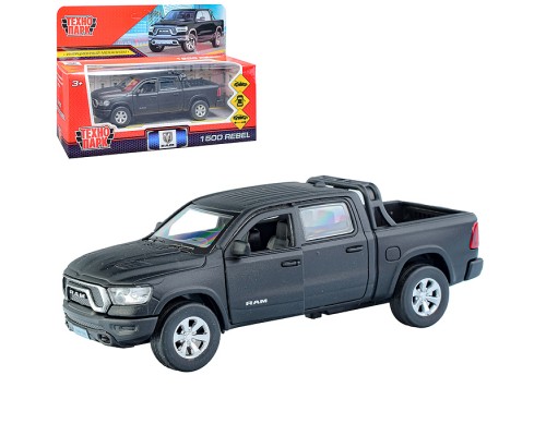 Машина металл Dodge Ram 1500 Rebel 13 см, (матовый, откр. двер, баг, чер,)инер, в коробке