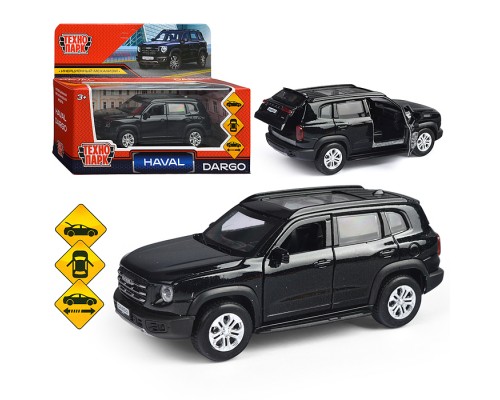 Машина металл Haval Dargo 12 см, (дв, багаж, черный) инерц, в коробке