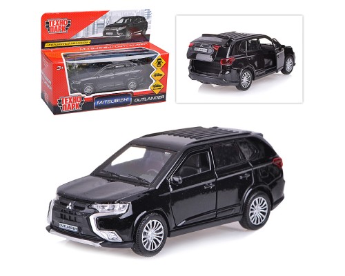 Машина металл Mitsubishi Outlander 12см,(открыв. двери, черный ) инерц, в коробке