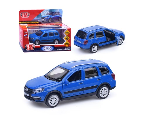 Машина металл Lada Granta Cross, 12 см, (двер, багаж, синий) инерц, в коробке
