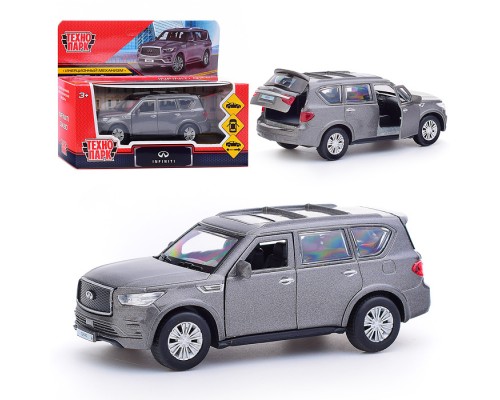 Машина металл INFINITI QX80, 12,5 см, (откр. двери, багаж, серый)инер., в коробке