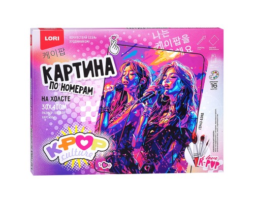 Картина по номерам холст на подрамнике 30*40 см K-POP "Гёрлз-бэнд"
