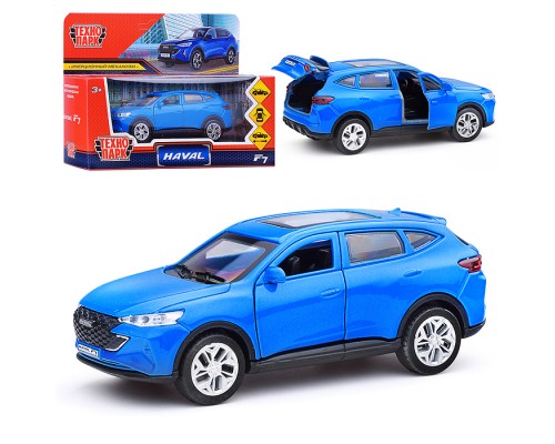 Машина металл Haval f7 12 см, (дв, багаж, синий) инерц., в коробке