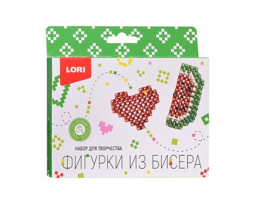 Фигурка из бисера "Сердечко, арбуз"