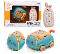 Набор игрушек развивающих "Веселый телефон" на батарейках, в коробке