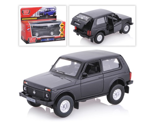 Машина металл LADA 4x4 12см, (открыв. двери, черный) инерц., в коробке