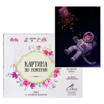 Картина по номерам 40х50 "Космическая охота" (18 цветов)